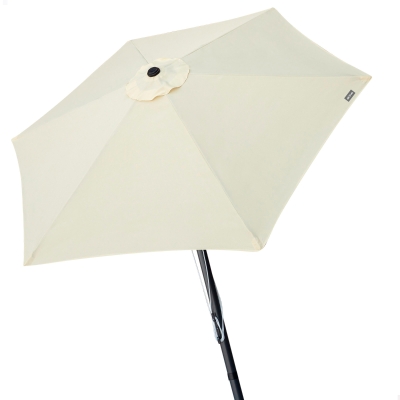 Sombrilla para Jardín Hexagonal Doble Polea, 300x300x250 Cm, Crema
