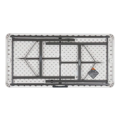 Mesa Plegable Rectangular Ultrarresistente con Tablero 54 Mm, 122x61x74 Cm, Crema