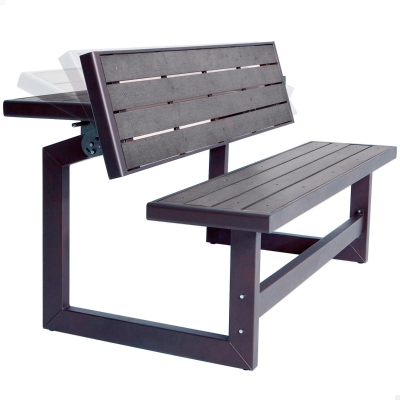 Banco de Jardín Convertible en Mesa, 141x36x88,5 Cm, Gris