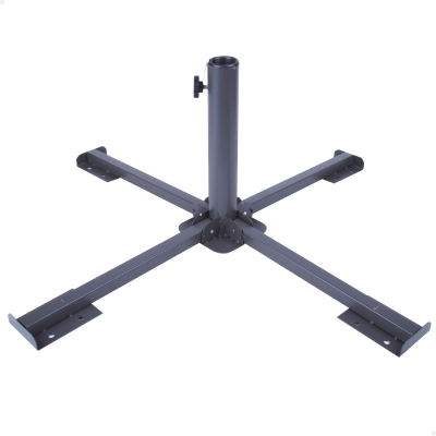 Base en Cruz Aktive Plegable con Tubo Ajustable, 86x86x34 Cm, Negro
