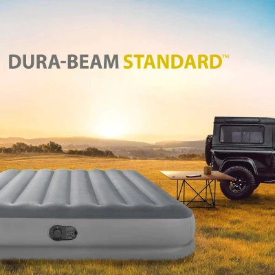 Colchón Hinchable Doble Dura-Beam® Prestige Mid-Rise con Bomba USB Incorporada, 152x203x30 Cm, Gris