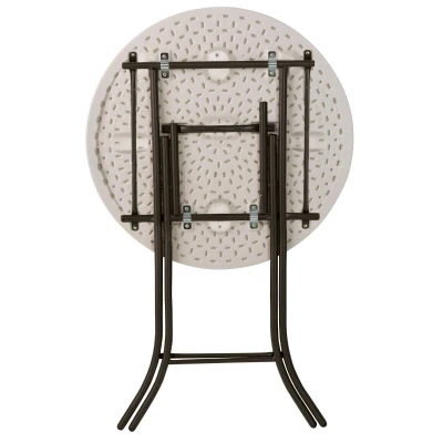 Mesa Redonda Plegable Alta Lifetime, Ø84x110 Cm, Crema