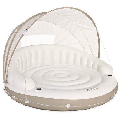 Isla Hinchable Intex con Toldo Desmontable, 199x150 Cm, Crema y Blanca