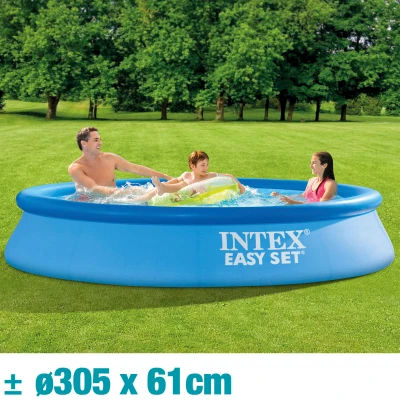Piscina Hinchable Easy Set INTEX 3 Capas PVC-Poliéster, 305x61 Cm, Azul