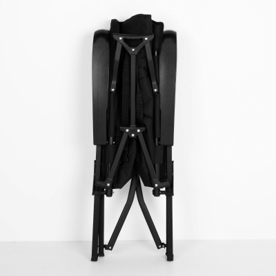 Silla Plegable Camping Acolchada Reclinable, 28,5x18x93 Cm, Negro