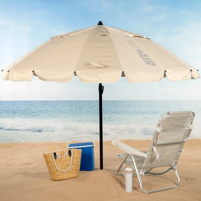 Sombrilla Playa Antiviento 16 Varillas Max Air, 240x145x236 Cm, Crema