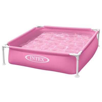 Piscina Desmontable Cuadrada Mini Frame 122x122x30 Cm, Rosa