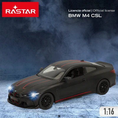 Coche Teledirigido BMW M4 CSL Escala 1:16 y Luces, 38x19x17 Cm, Negro Metalizado