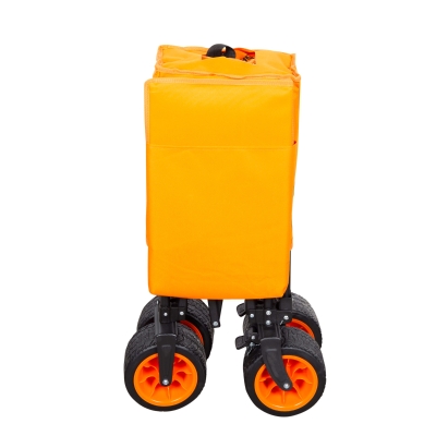 Carro Playa Plegable Aktive Ruedas 360º con Frenos Capacidad 100 Kg, 34x26,5x74,5 Cm, Azul