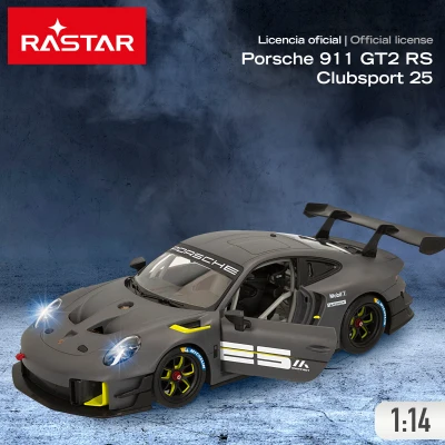 Coche Teledirigido Porsche 911 GT2 RS Clubsport, Escala 1:14, Luces y Puertas, 41x23x17,5 Cm, Gris