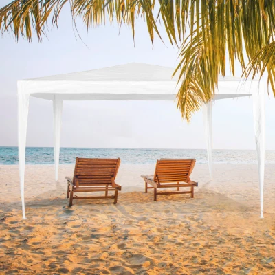 Cenador Desmontable con Estructura de Acero, 300x300x250 Cm, Blanco