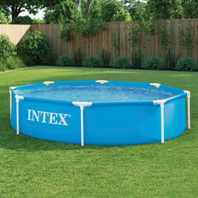 Piscina Tubular Estructura Metálica, Ø244x51 Cm, Azul
