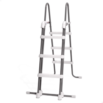 Escalera Piscina INTEX de Seguridad con Peldaños Extraíbles Antideslizantes, 91-107 Cm, Blanco