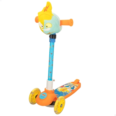 Patinete Infantil 3 Ruedas Neon Blast con Peluche Extraíble y Luces, 52x23x67-76 Cm, Multicolor