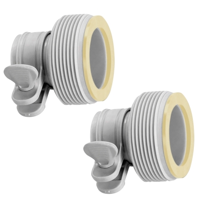 Boquillas Adaptadoras Tipo Intex Pack de 2 Compatibles 38/32 Mm, 15,5x6x20 Cm, Blanco