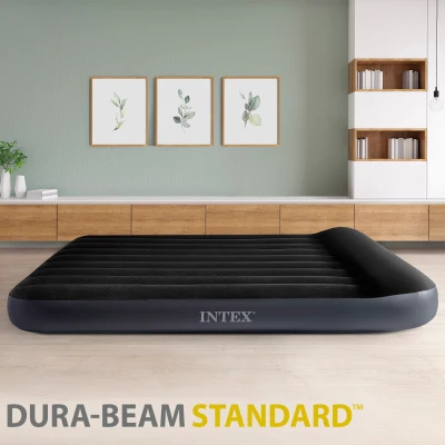 Colchón Hinchable Doble INTEX Dura-Beam Pillow Rest Classic, 137x191x25 Cm, Azul