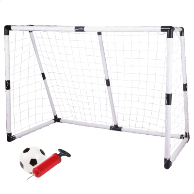 Portería de Fútbol Infantil Plegable con Balón y Bomba, 190x90x132 Cm, Blanco