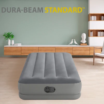 Colchón Hinchable Individual Dura-Beam® Prestige con Bomba USB Incorporada, 99x191x30 Cm, Gris