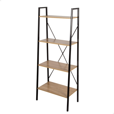 Estantería Escalera Industrial 4 Estantes, 60x32x148 Cm, Negro