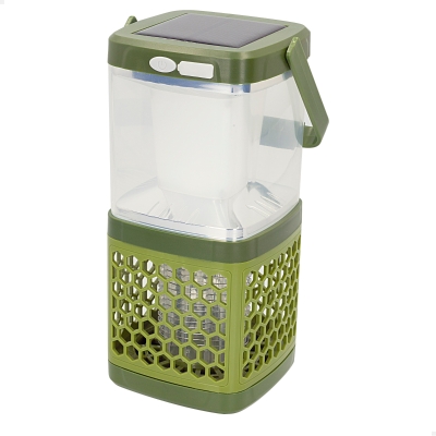 Lámpara Antimosquitos 2 en 1 Portátil con Carga Solar y USB, 11x11x21,5 Cm, Verde