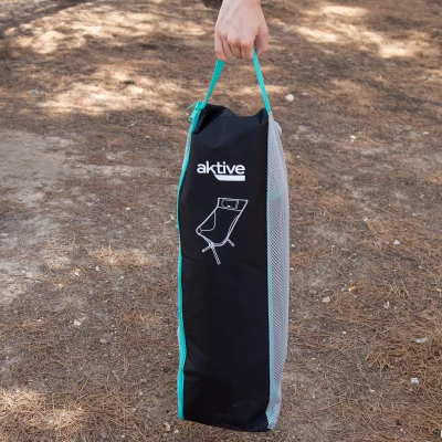 Silla Plegable Camping Ultracompacta con Cojín, 16x14x60 Cm, Negro