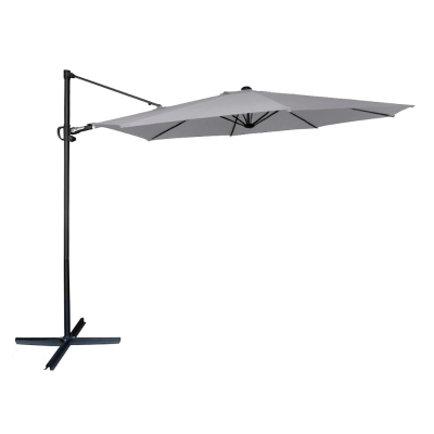 Parasol Excéntrico Mástil Lateral Aluminio, Ø300 Cm, Gris