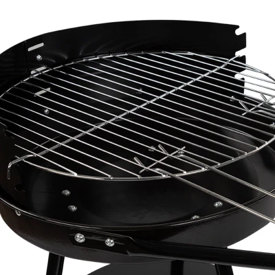 Barbacoa de Carbón Portátil Aktive, Parrilla Regulable 3 Alturas, 42x77 Cm, Negro