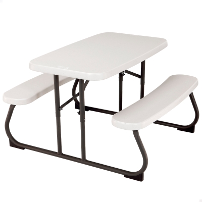 Mesa Plegable Picnic Infantil con Bancos Integrados, 82,5x90x53,5 Cm, Multicolor