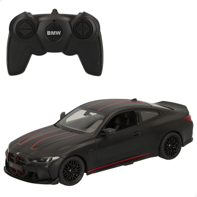 Coche Teledirigido BMW M4 CSL Escala 1:16 y Luces, 38x19x17 Cm, Negro Metalizado