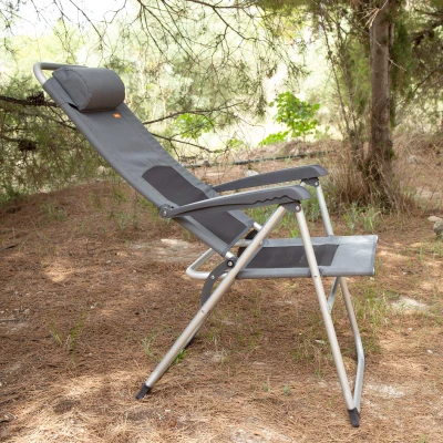 Silla Plegable Jardín Aktive Reclinable 6 Posiciones, 58x11x94 Cm, Gris