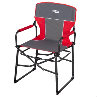 Silla Plegable Camping Antivuelco Autosoportada, 51x12x48 Cm, Gris