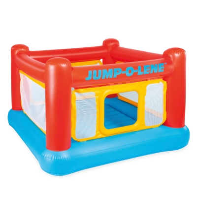 Saltador Hinchable Intex con Suelo Inflable y Red Reforzada, 174x174x112 Cm, Rojo, Amarillo y Azul
