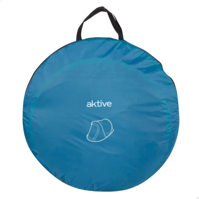 Tienda Pop-Up Aktive 2 Personas Doble Techo y Mosquiteras, 71x3x74 Cm, Azul