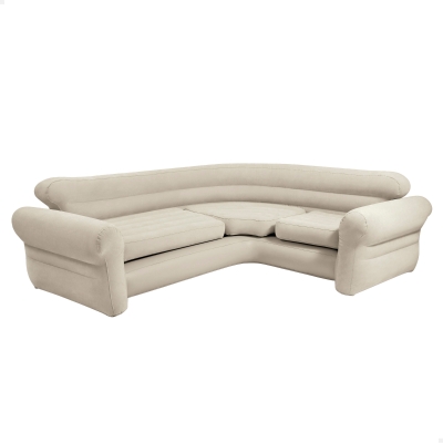 Sofá Rinconera Hinchable Capacidad 4 Personas, 257x203x76 Cm, Crema