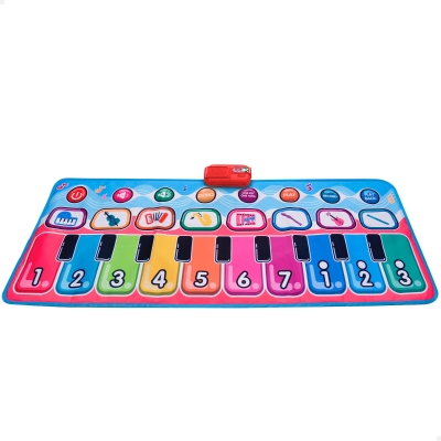 Alfombra Piano Infantil Interactiva 10 Teclas, 129,5x55x0,5 Cm, Multicolor