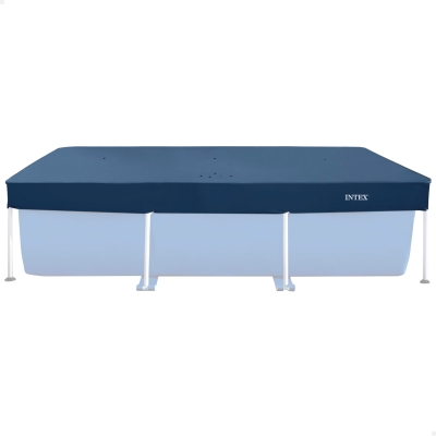 Cobertor Piscina Rectangular Vinilo Resistente con Drenaje, 270x163x20 Cm, Azul