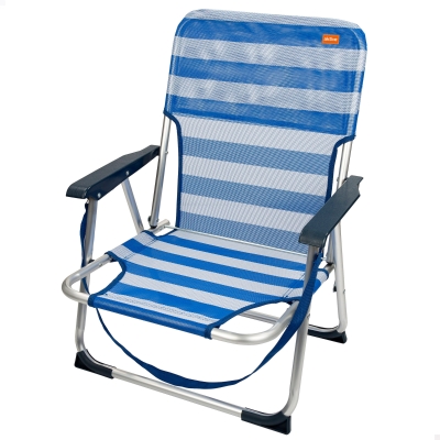Silla Baja Plegable Fija Aktive con Asa, 44x40x72 Cm, Azul