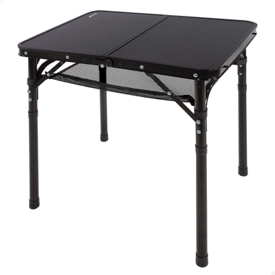 Mesa Plegable Camping Maletín Ajustable 27-56 Cm Antideslizante, 45x7x30 Cm, Negra