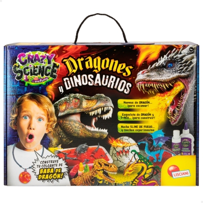 Juego Científico Lisciani Dragones y Dinosaurios Kit Slime y Maquetas, 39x6,5x29 Cm, Multicolor