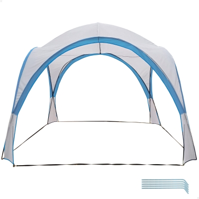 Carpa Plegable Impermeable Aktive, 320x320x260 Cm, Azul y Gris