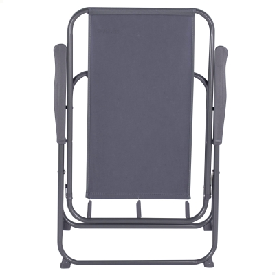 Silla Plegable de Camping con Topes Antivuelco, 53x5x81 Cm, Gris