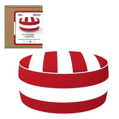 Puff Hinchable Ottoman Resistente al Agua Funda Extraíble, 53x53x23 Cm, Rojo