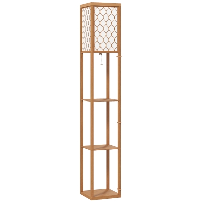 HOMCOM Three-Shelf Standing Lamp - Natural