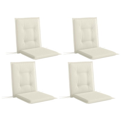 Outsunny Set of Four Padded Garden Seat Cushions - White
