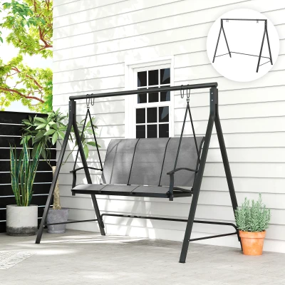Outsunny Steel Frame Multi-Swing Seat Frame - Black