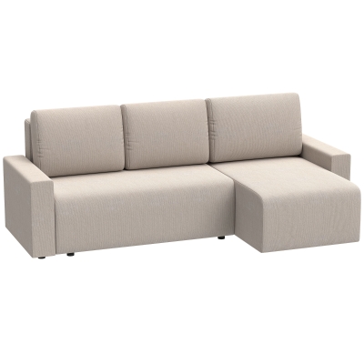 HOMCOM Canapé d’angle 3 places réversible suédine Beige
