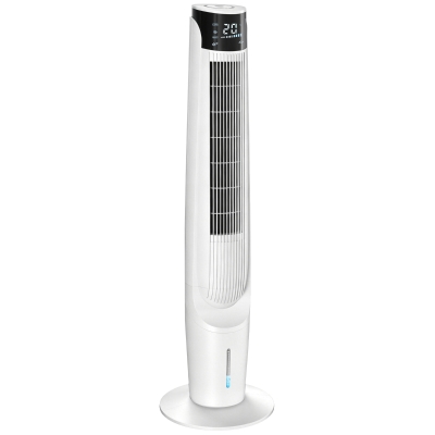 HOMCOM Air Cooler with LED Display and Remote Control, Oscillating Ice Cooling Fan with 3 Speeds, 4 Modes, 12 Hour Timer, White