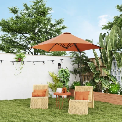 Outsunny 2.5m Rotating Cantilever Parasol - Orange