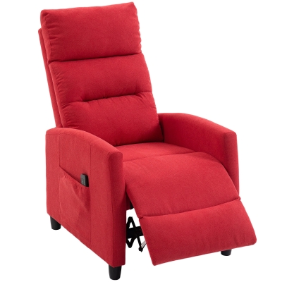 HOMCOM Fauteuil Massant Inclinable Chenille 160° Repose-pieds Rouge