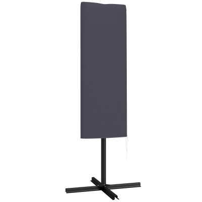 Outsunny Garden Parasol Cover with Rod, Zipper, Dark Grey